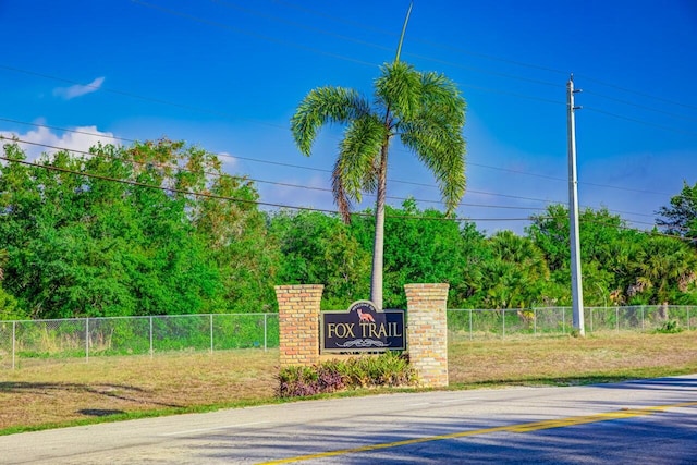 view of community sign