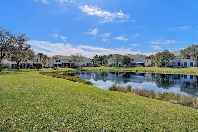 property view of water featuring a residential view