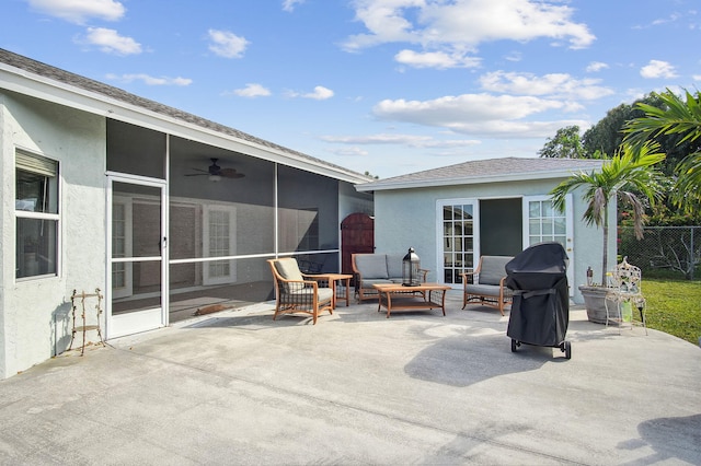 view of patio / terrace with ceiling fan