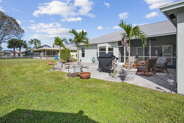 view of yard with a patio area