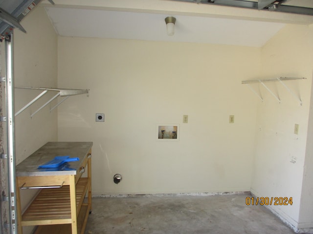 laundry area with hookup for a washing machine and electric dryer hookup