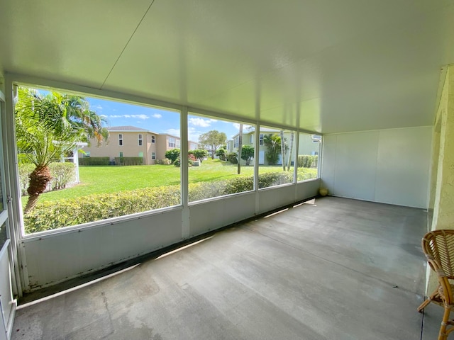 view of unfurnished sunroom