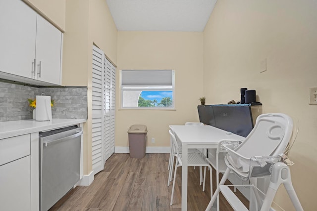 interior space with light hardwood / wood-style flooring