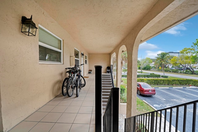 view of patio with a balcony