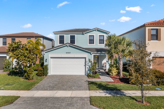 view of front of house with a garage