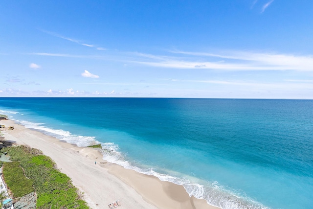 property view of water with a beach view