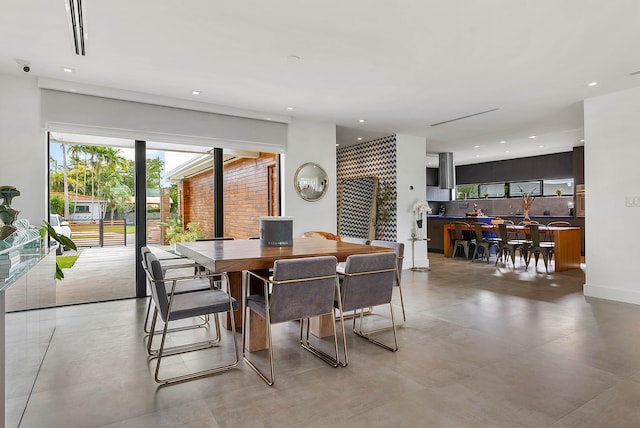 view of tiled dining room