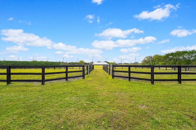 view of yard featuring a rural view