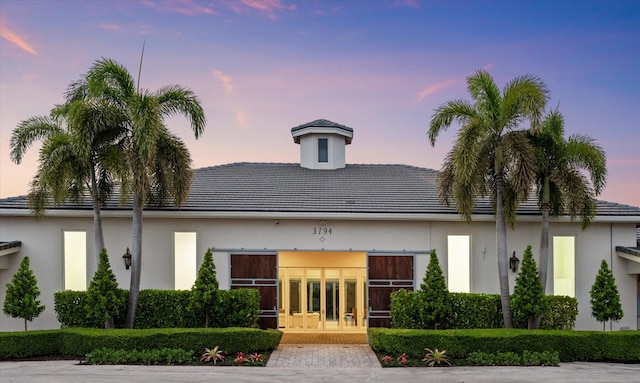 view of front of property featuring french doors