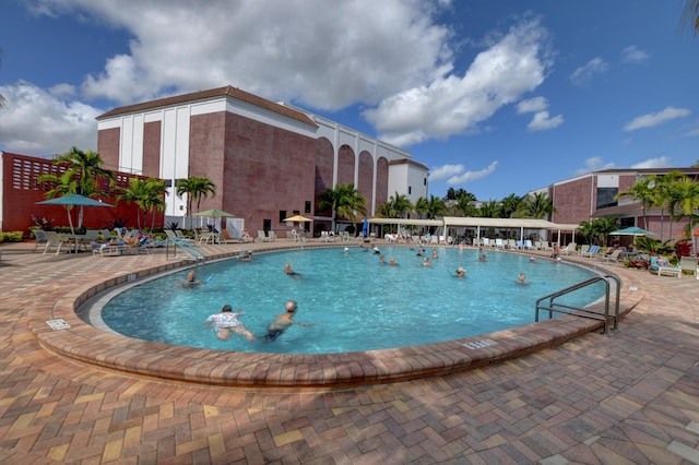 view of pool with a patio area