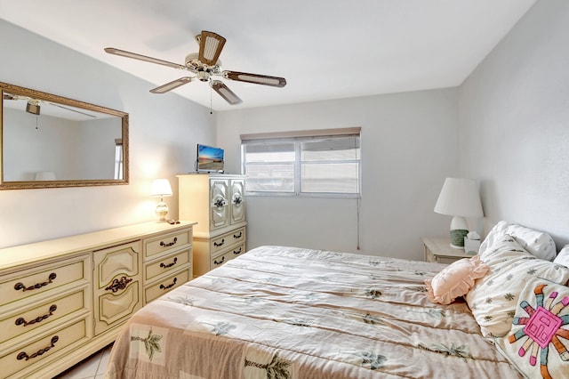 bedroom featuring ceiling fan