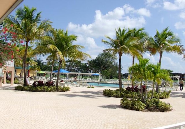 view of home's community featuring a pool