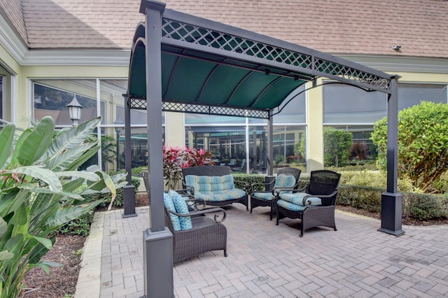 view of patio featuring an outdoor living space