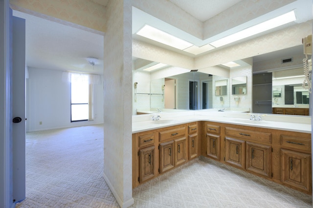 bathroom featuring double sink vanity