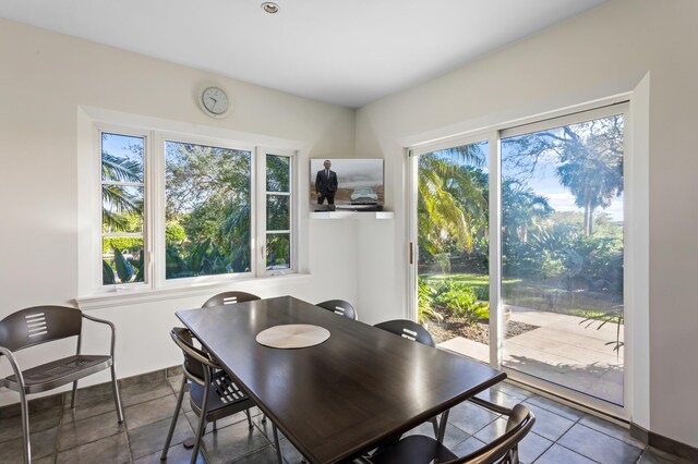 view of tiled dining area