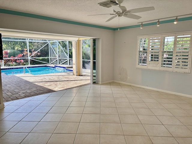 view of pool with ceiling fan