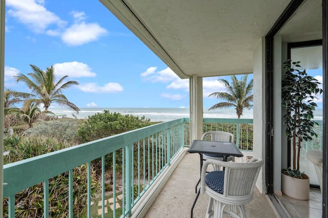 balcony with a water view