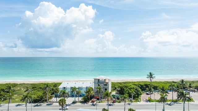 view of water feature with a view of the beach