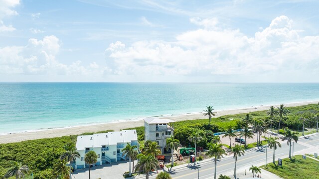 property view of water featuring a view of the beach