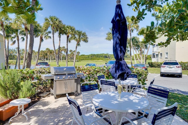 view of terrace featuring area for grilling