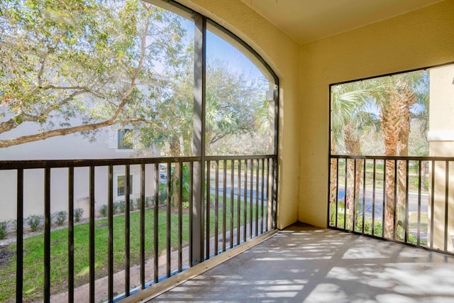 view of unfurnished sunroom