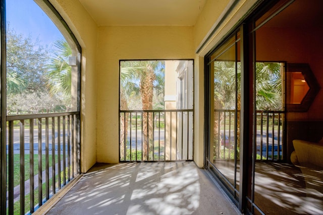 view of unfurnished sunroom