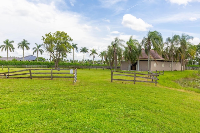 view of yard featuring a rural view