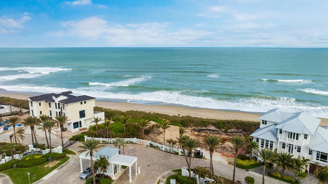 view of water feature featuring a beach view