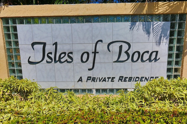 view of community sign