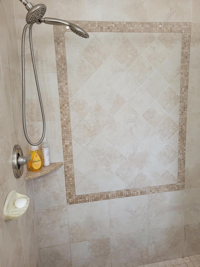 room details with a tile shower