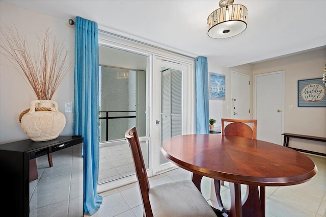 view of tiled dining area