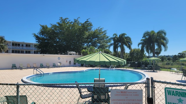 view of pool with a patio