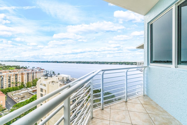 balcony with a water view