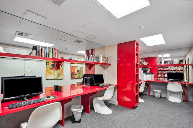 office area with carpet floors