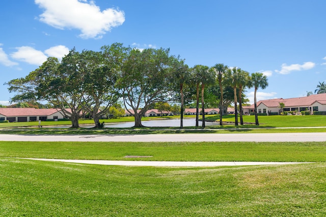 view of home's community featuring a lawn