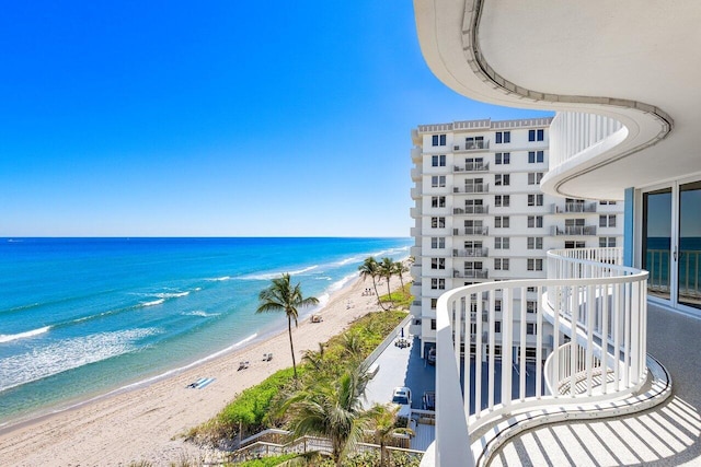 water view featuring a beach view