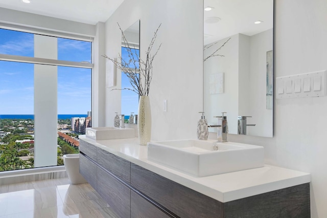 bathroom with a wealth of natural light and vanity