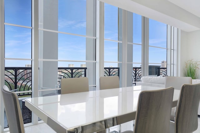 dining area featuring a wealth of natural light