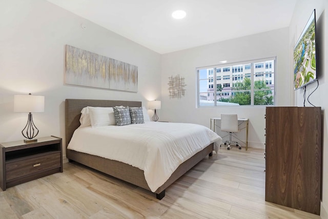 bedroom featuring light hardwood / wood-style flooring