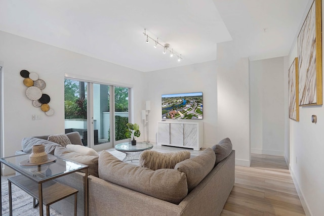 living room featuring light hardwood / wood-style floors