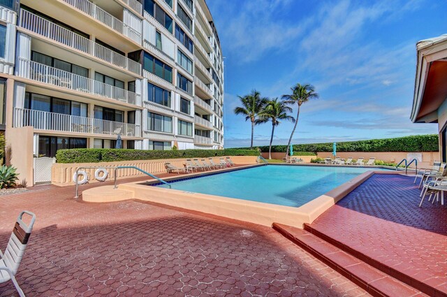 view of pool with a patio area