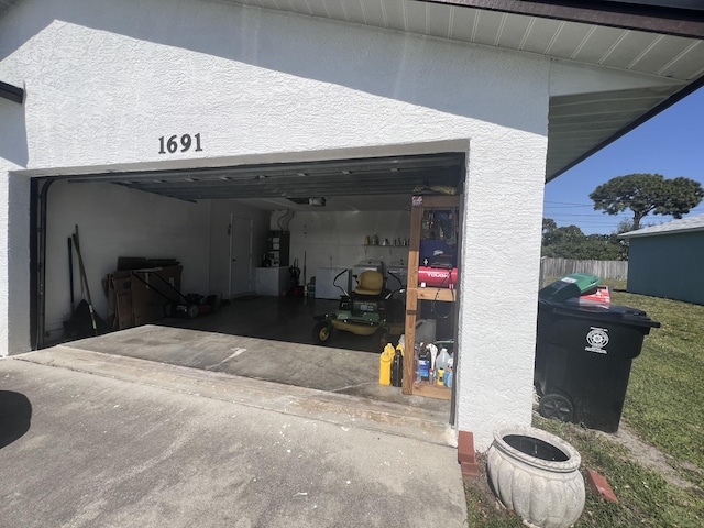 view of garage