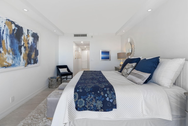 bedroom featuring light hardwood / wood-style flooring