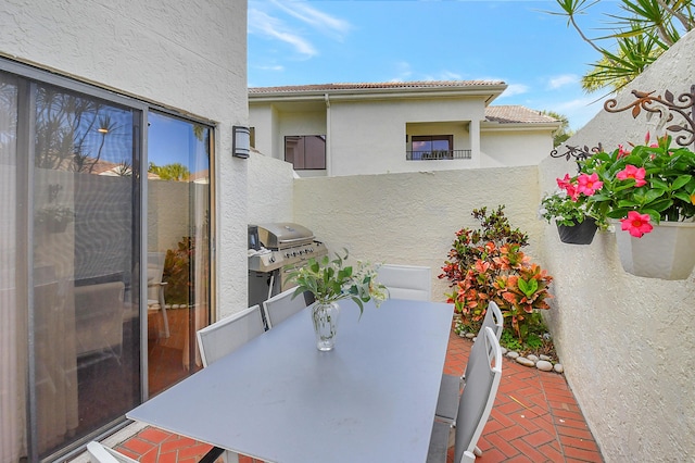 view of patio featuring grilling area