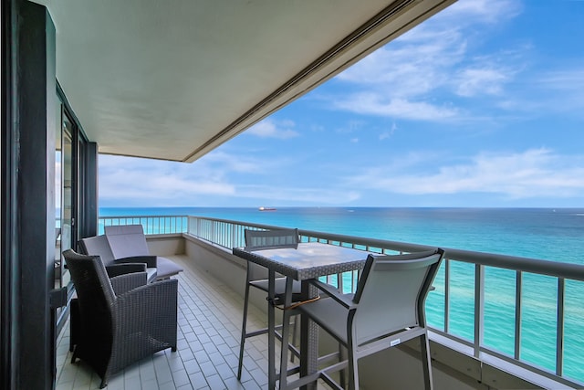 balcony with a water view