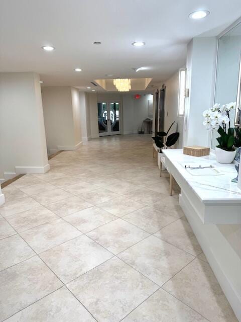 5250 N Ocean Dr Phn, Phn, Singer Island, FL 33404 - corridor featuring recessed lighting, baseboards, and light tile patterned floors