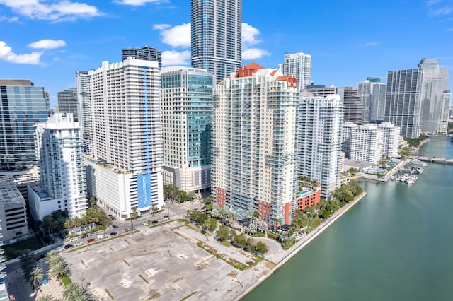 view of city with a water view