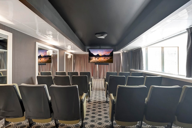 view of carpeted cinema room