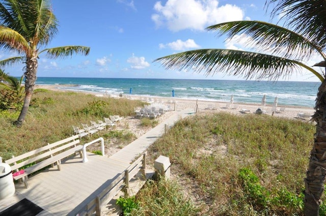 property view of water with a view of the beach