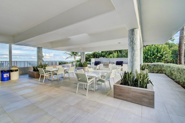 view of patio featuring exterior kitchen